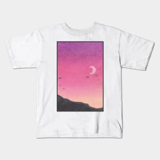 Oil Pastel | Purple Sky Kids T-Shirt